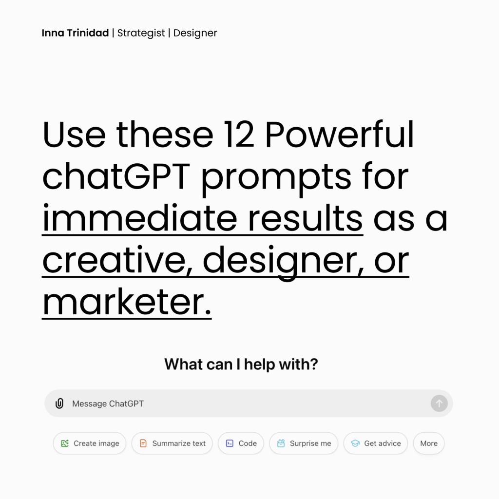 Enhance your creativity and efficiency with 12 powerful chatGPT prompts
